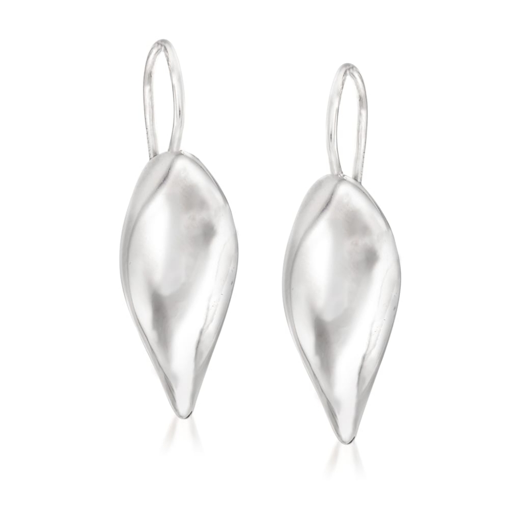 Sterling Silver Twisted Oval Drop Earring
